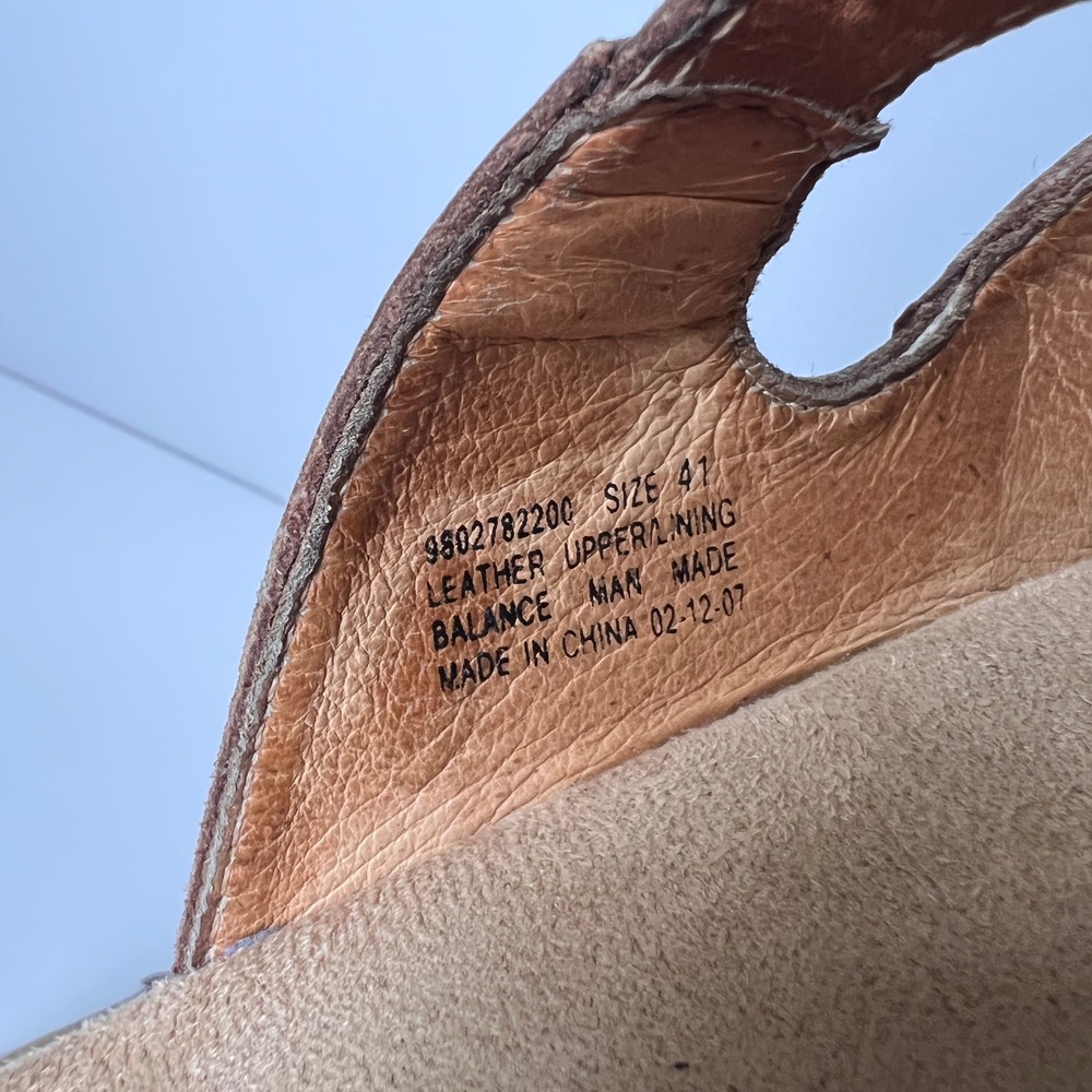 Vintage Dansko Leather Clog Sandals‎ 41 10.5-11 Brown Wedge Platform Chunky Boho - Picture 8 of 8